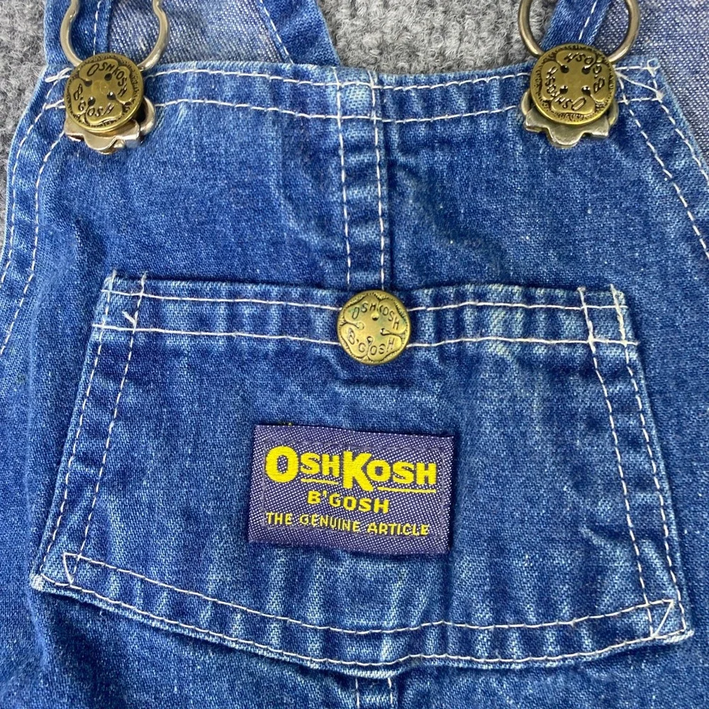 Vintage OshKosh B'gosh Vestbak Blue Denim Overalls Made in USA Toddler 4T